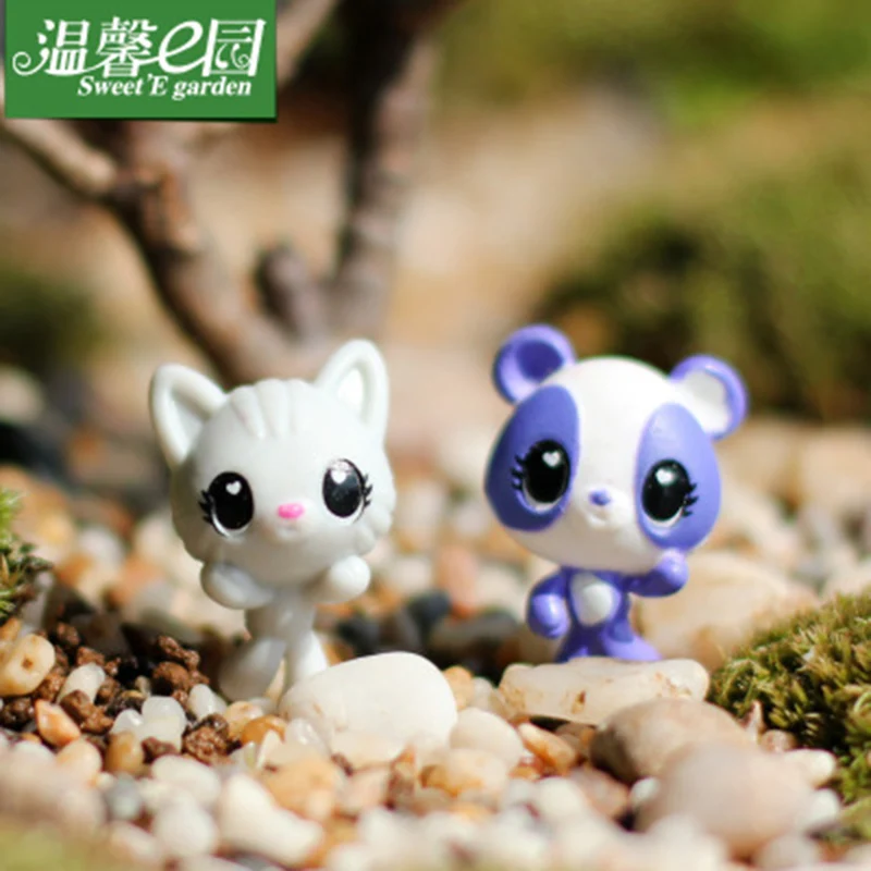 Синий котенок кошка Китти мультфильм 3 см Статуэтка мини статуэтки ручной работы