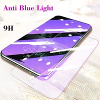 100pcs anti blue light screen protector for iphone 12 11 13 pro max x xr xsmax tempered glass for iphone6 6s 7 8 protective film