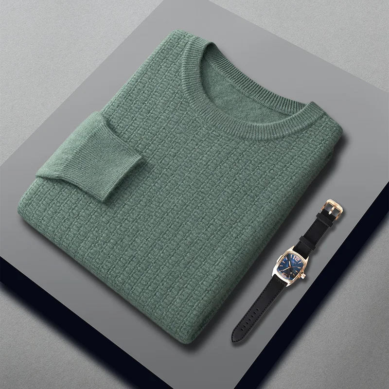 

Zocept 2021 Fashion Cashmere Brand Winter Sweater Men O-Neck Long Sleeve Slim Fit Pullover Male Knitted Plaid Cashmere Jumpers