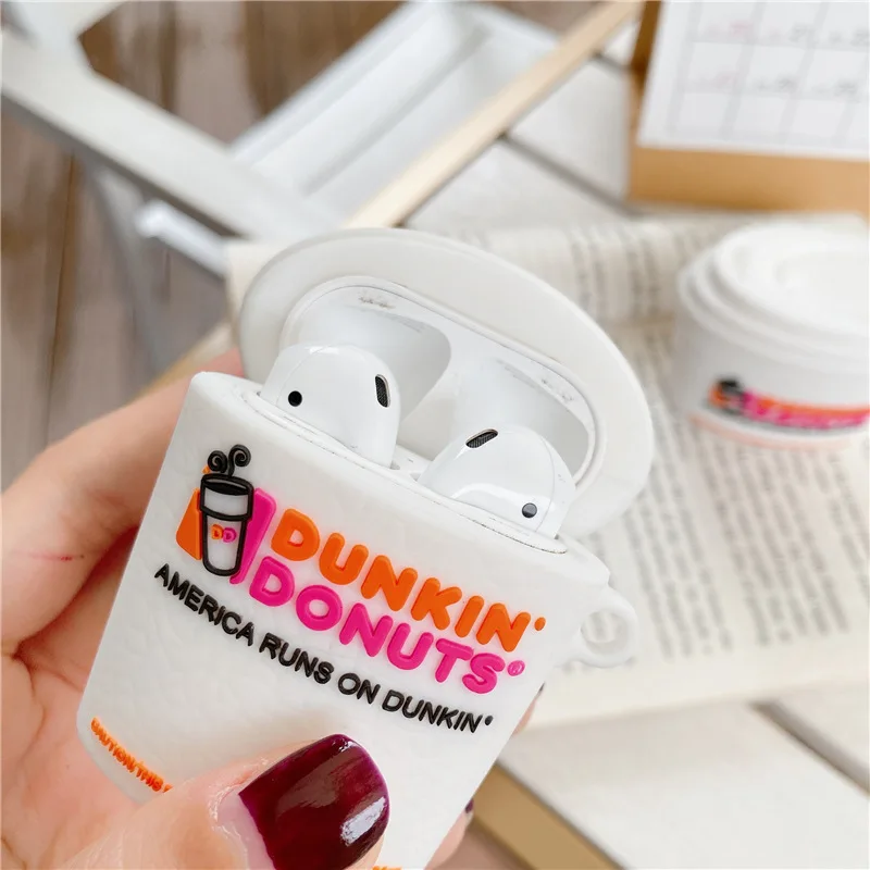

For Airpods 1/2 Case,Dunkin Donuts coffee Cup Case For Airpods Case,Silicone Earphone Headphone Cover For Airpods Pro Case