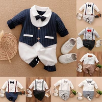 newborn baby romper baby boy clothes jumpsuit overalls infant outfit with bow tie baby girl toddler costume 0 3 6 9 12 months