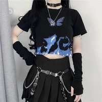 graphic t shirts butterfly classic slim sexy female t shirt y2k print high street clothing harajuku clothes top fairy grunge