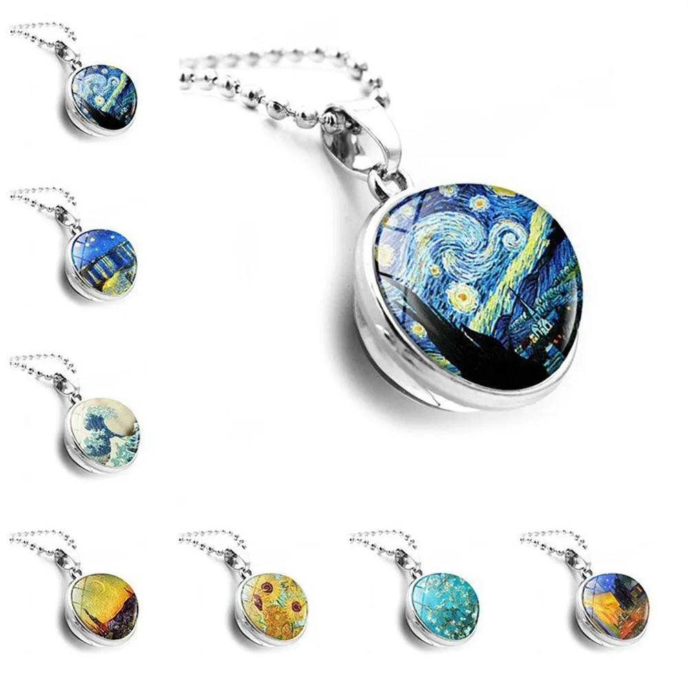 Кулон ожерелье аксессуары Ван Гог время драгоценный камень двустороннее со