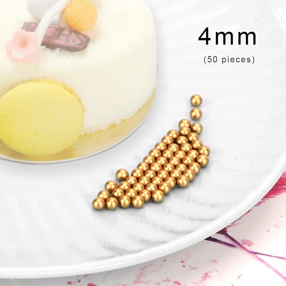 HILIFE Cake Ice Cream Decoration Matte Golden Non-Porous Pearl For Cooking Dessert Decorating Supplies Jewelry Accessories | Дом и сад