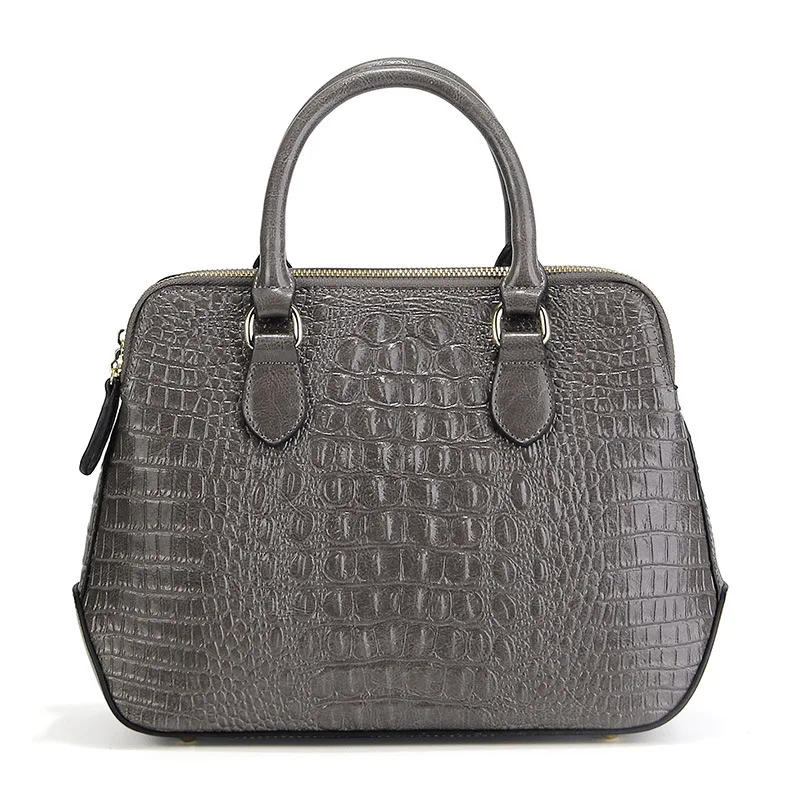 

2020 new leather fashion handbags high-end crocodile pattern oil wax cowhide one-shoulder diagonal ladies handbag