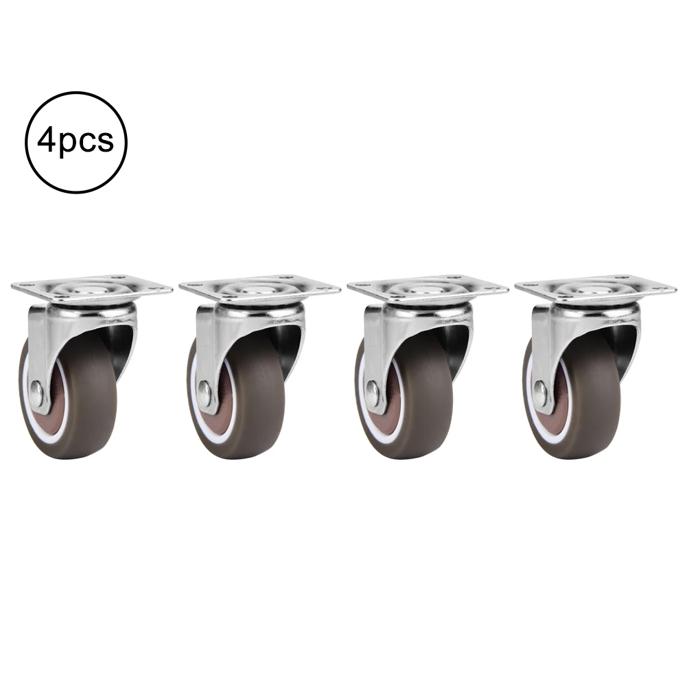 

4pcs Swivel Caster Wheels Heavy Duty Furniture Mute Soft Rubber Casters ( without brake)