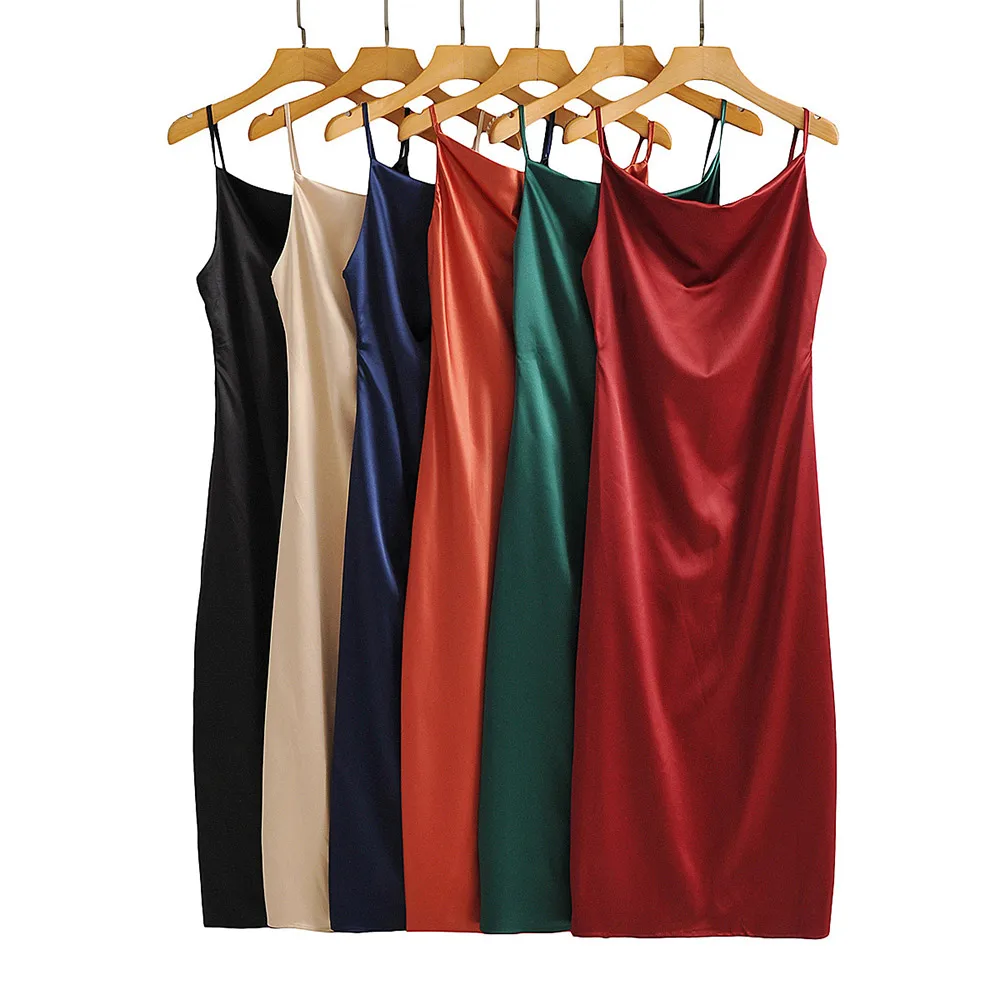 

Summer Ladies Sexy Spaghetti Strap Solid Party Bodycon Midi Dresses for Women Slim High Waist Backless Wrap Vestido Feminino