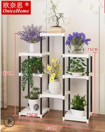 10 Цветочная полка многоэтажное внутреннее Специальное предложение пространство балкон гостиная растение стенд зеленая редька цветочный горшок полка для кухонной утвари посадки - Цвет: 10