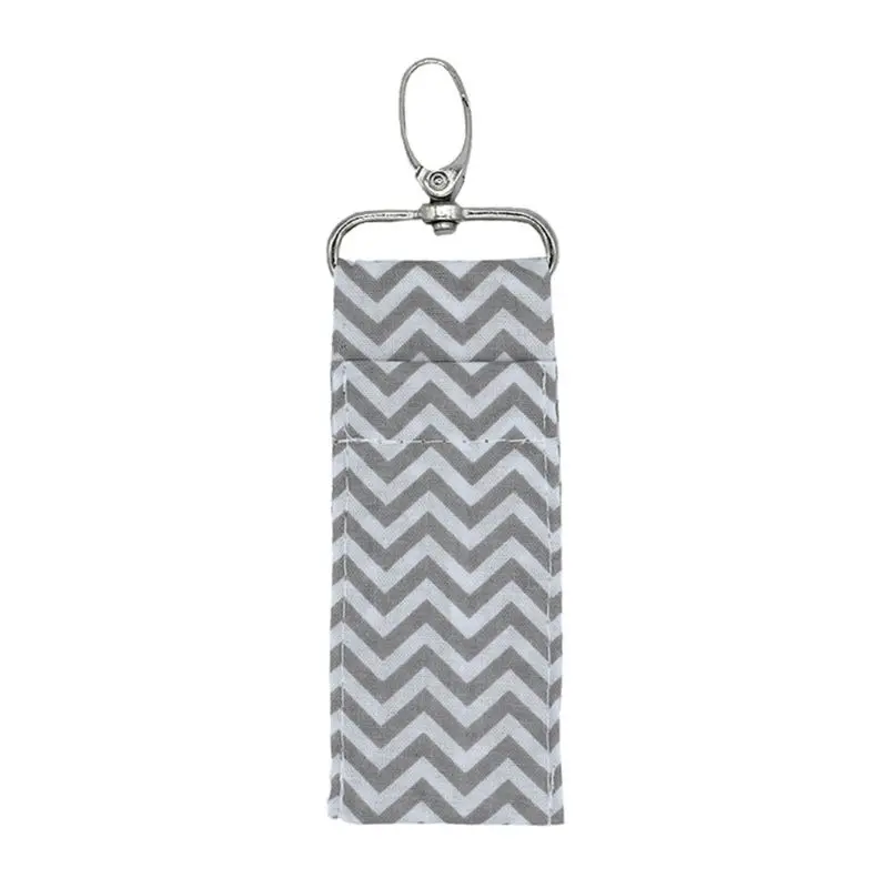 

1Pc Cotton Chapstick Keychain Holder Cross Arrow Wave Lipstick Pouch Bag Key Ring New