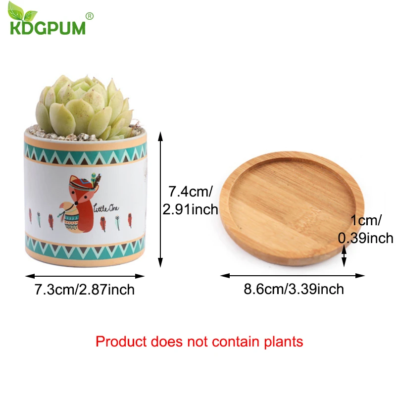 Горшок для растений с мультяшными животными суккулентами керамикой цветочным
