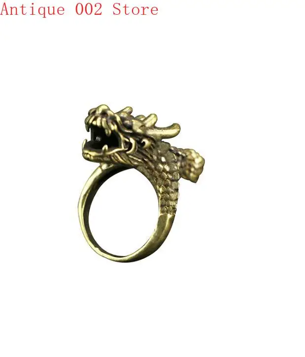 Коллекционные китайские резные кольца дракона из чистой латуни изысканные