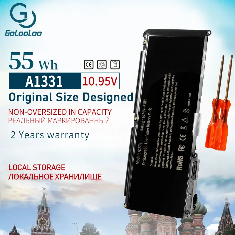 Аккумулятор Golooloo для ноутбука Apple MacBook 13 3 &quotA1331 A1342 Unibody MC207LL/A MC516LL/A 10 95 в 55 Вт/ч