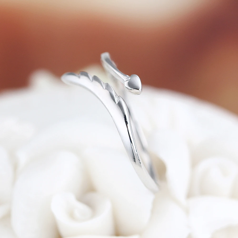 Женское Открытое кольцо из серебра 925 пробы с крыльями ангела | Украшения и
