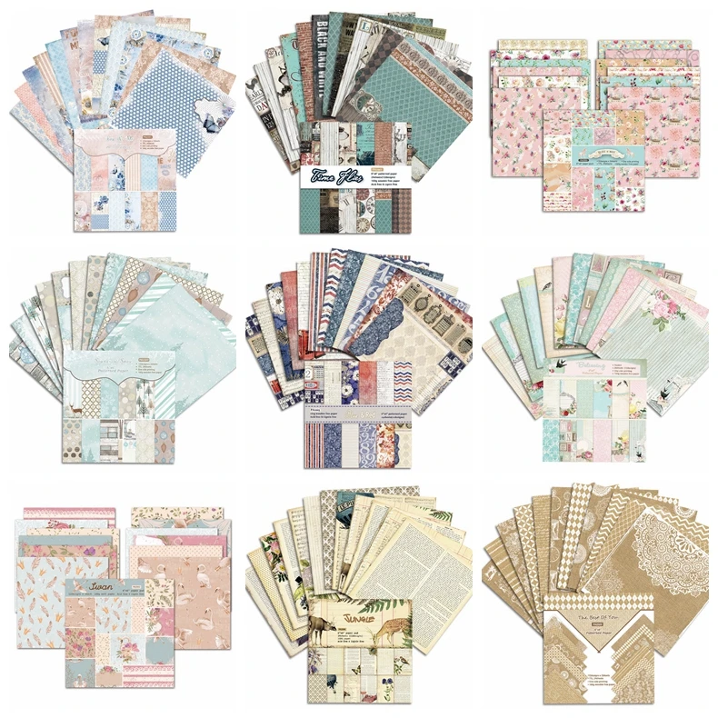 

24 Sheets/set 6 Inch Paper Pad Cardstock Lovely Scrapbook Make DIY Card Craft Decorate Origami Art Dies Background Pattern Paper