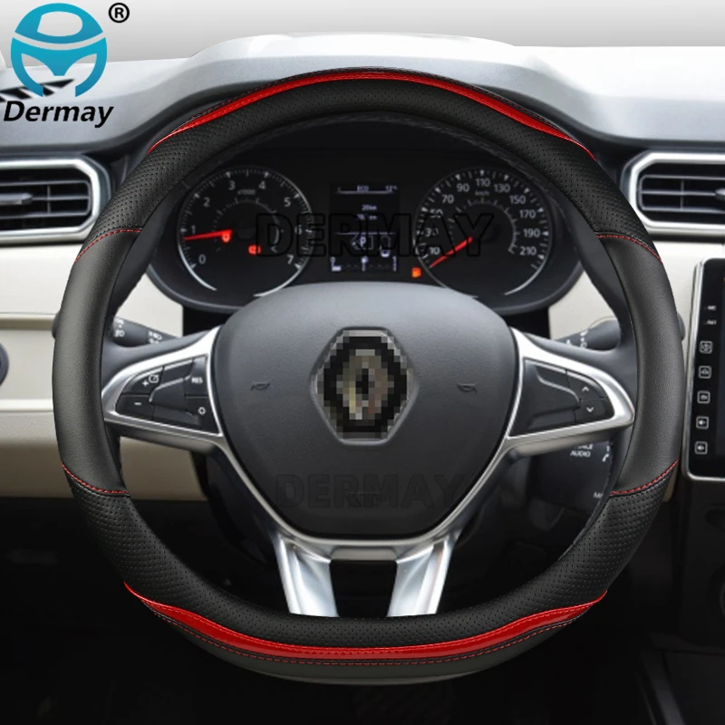 for renault duster dacia duster nissan terrano car steering wheel cover microfiber leather carbon fiber auto accessories free global shipping