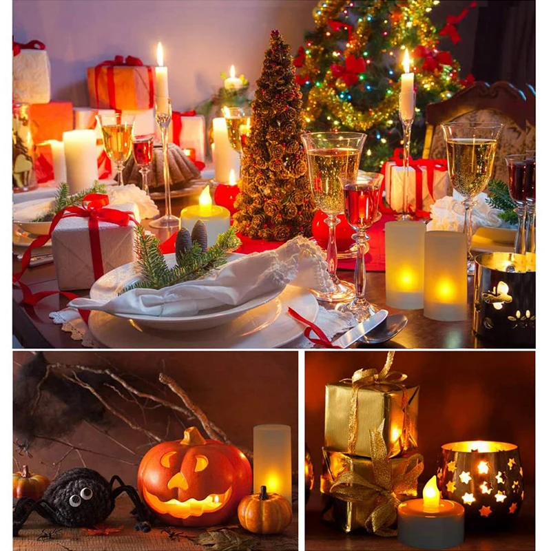 Перезаряжаемый светодиодный светильник для свечей 12 шт. беспламенный ночник