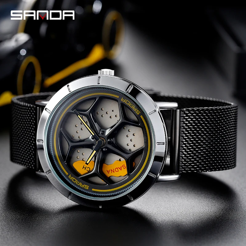 [Вращение на 360 °] SANDA 2021 лидер продаж кварцевые мужские часы специальные гонки и