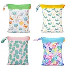 Сумка для детских подгузников HappyFlute, водонепроницаемая многоразовая сумка для влажных и сухих подгузников, на двойной молнии