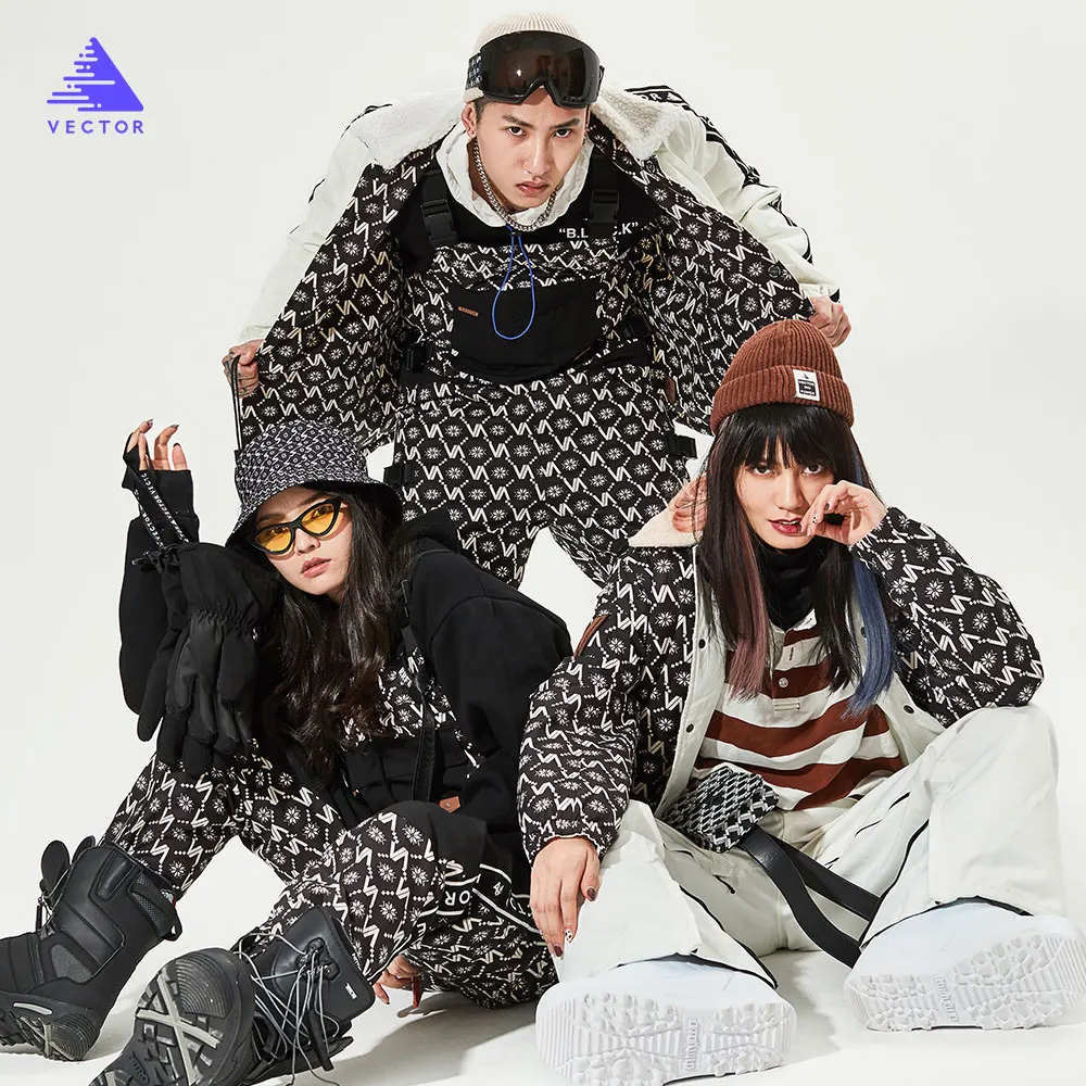 Мужские и женские лыжные штаны VECTOR куртка Двусторонняя зимняя теплая