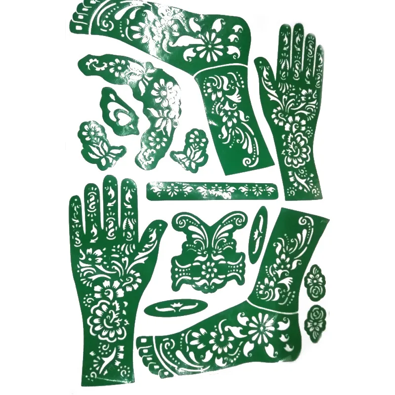 Новый популярный индийский шаблон Mehndi с ручной ногой хной окрашенный трафарет