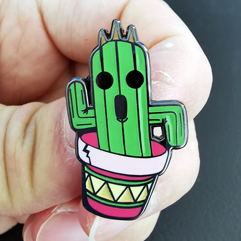 

Classic Cartoon Game Final Fantasy Cactus Enamel Brooch Pin Lapel Pins Badges Women Men Brooches Fashion Jewelry Accessories