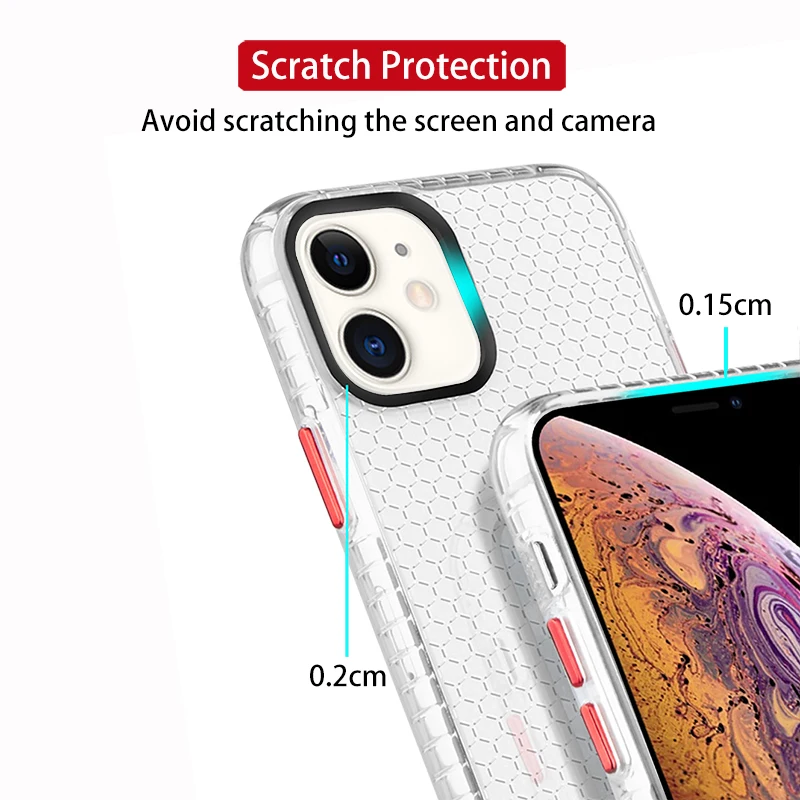 Чехол с Сотами для iPhone 11 Pro XR XS Max 6S 7 8 Plus ультратонкий прозрачный противоударный