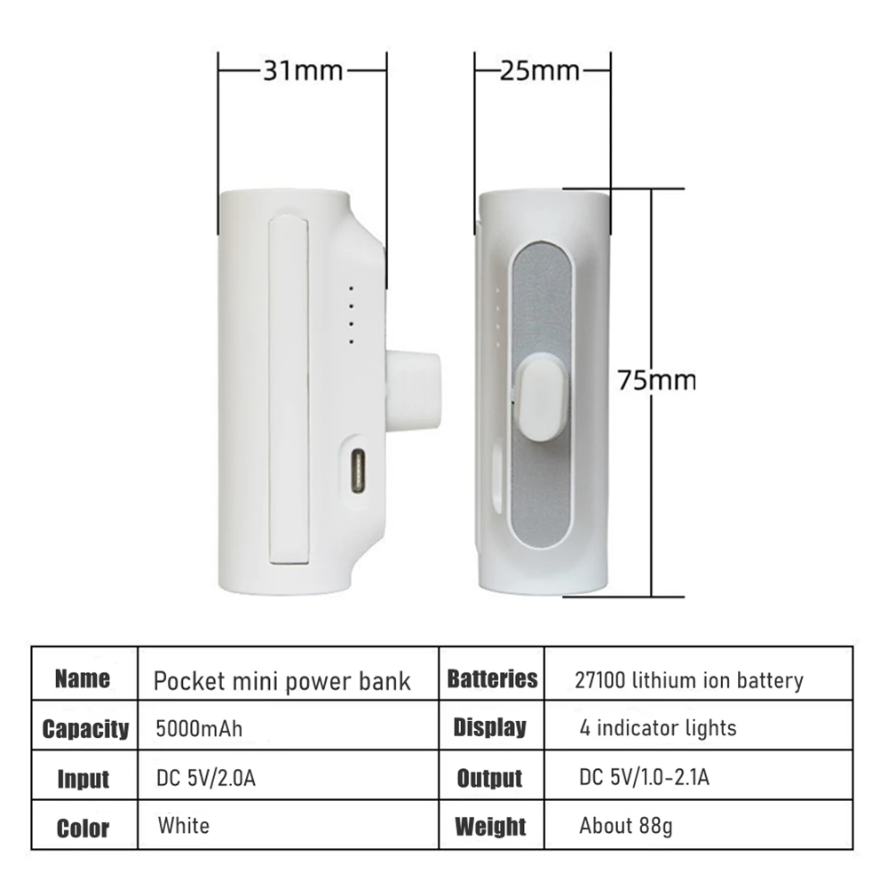5000mah mini power bank for iphone 13 12 xiaomi oppo samsung backup external battery phone charger outdoor portable powerbank free global shipping