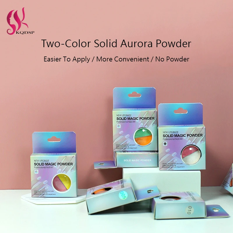 

Upgrade Nail Solid Ice Transparent Summer DIY Magic Shiny Accessory Glitter Two-Color Aurora Powder Chrome Mermaid Mirror Laser