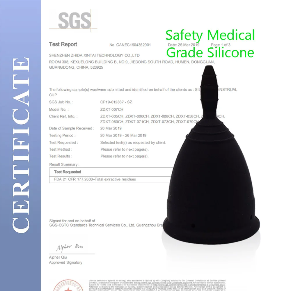 Medical Grade Silicone Menstrual Cup Set Feminine Hygiene Cups&Foldable Disinfection cup Menstrual Cup Coupe Menstruelle