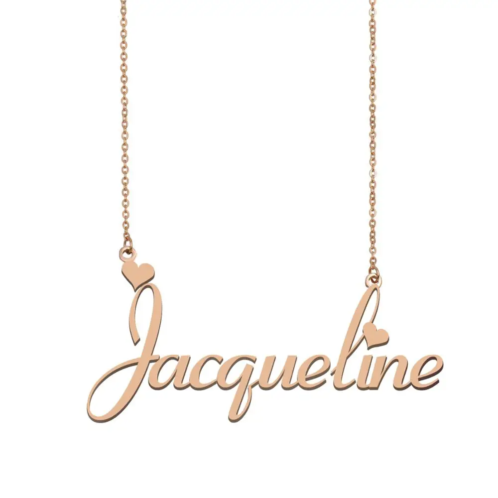 

Jacqueline Name Necklace Custom Steel Gold Name Pendant for Women Girls Best Friends Birthday Wedding Christmas Mother Days Gift