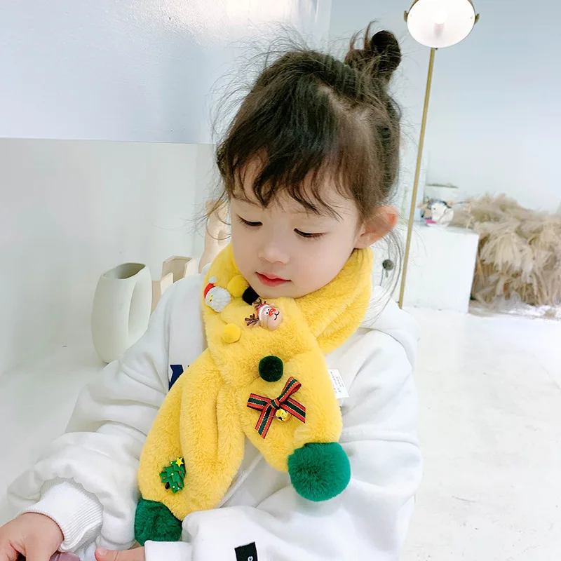 Рождественский детский зимний шарф Милые Роскошные Дизайнерские шарфы мягкий