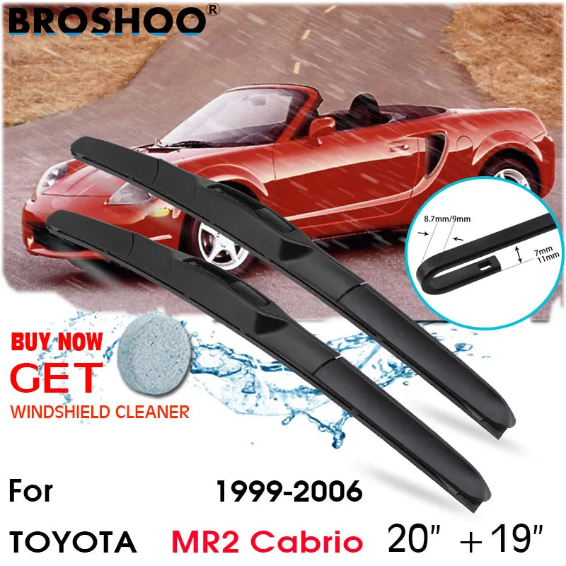 

Car Wiper Blade Front Window Windscreen Windshield Wiper Fit J hook Blades Accessories For TOYOTA MR2 Cabrio 20"+19" 1999-2006