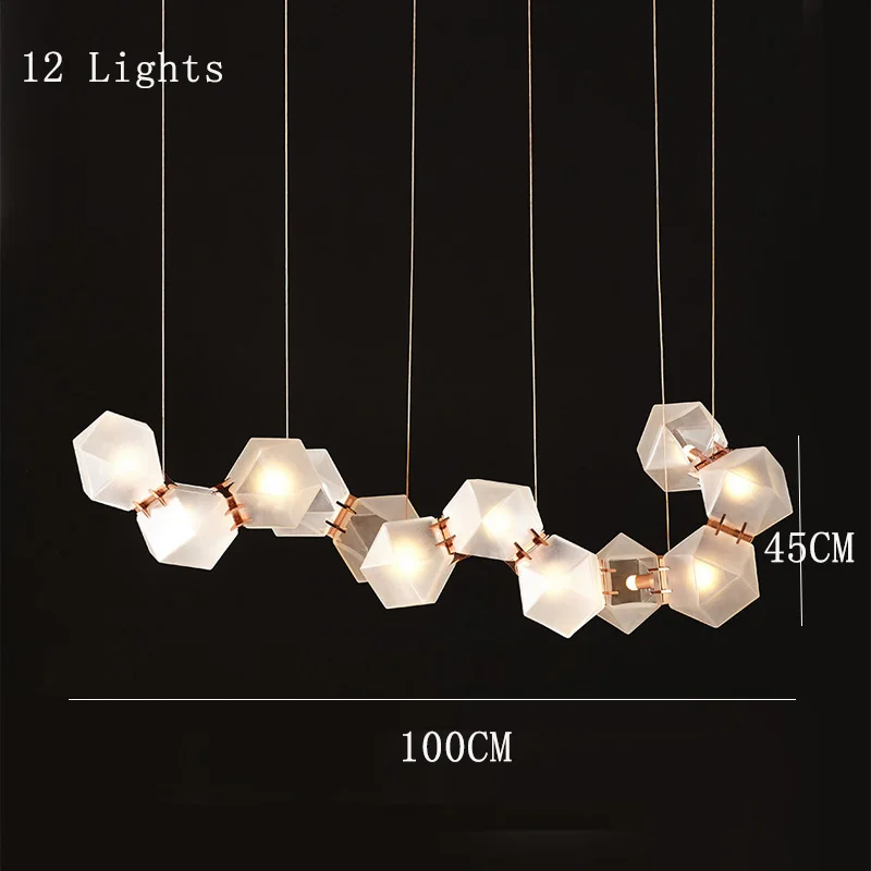 12 Lights Современные подвесные светильники колодцы матовое стекло DNA Led подвесные лампы скандинавские Роскошные гостиная столовая подвесные светильники - Цвет корпуса: 12 Lights