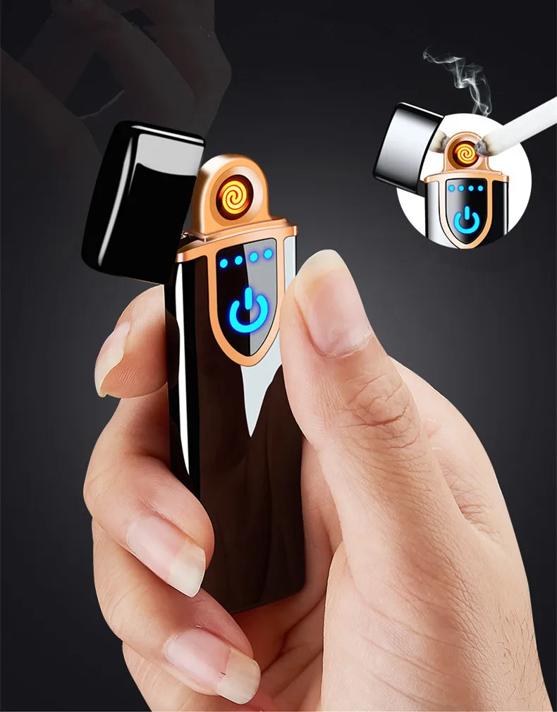 Usb зарядка Электронная Зажигалка Ветрозащитная тонкая мужская индивидуальная Женская электрическая нагревательная цветная сигарета зажигалка