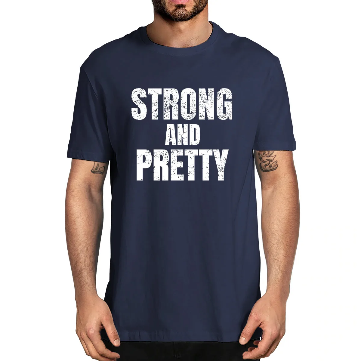 

Strong and Pretty Funny Strongman Workout Vintage 100% Cotton Summer Men's Novelty Oversized T-Shirt Women Casual Streetwear Tee
