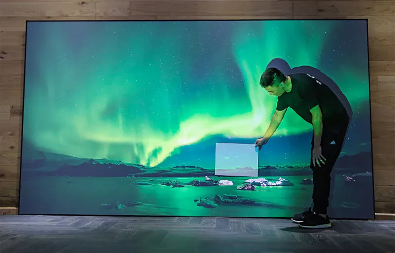 F2HALR Visualapex 16:9 HDTV 8K 4K 3D Натяжной длинный забросок окружающего света отклонение фиксированной рамки проекционный экран