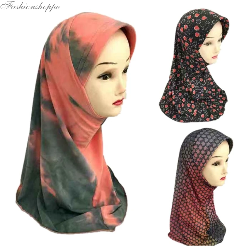 Детский мусульманский хиджаб для девочек исламский шарф в арабском стиле шали с