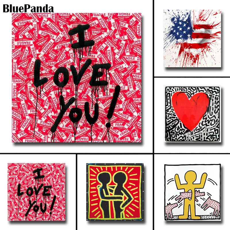 Абстрактное искусство тайны в символах холст живопись любовь картина принты для