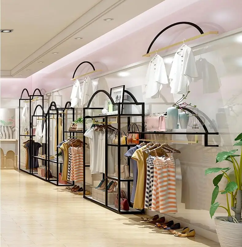 Одежда для выставочного стеллажа напольного типа мужчин и женщин стеллажная