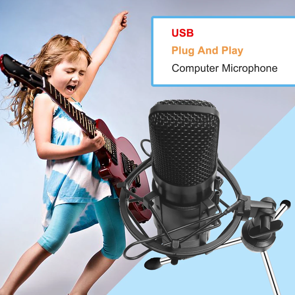 Конденсаторный микрофон BM800 USB-микрофон с подставкой 192 кГц/24 бит для студийной