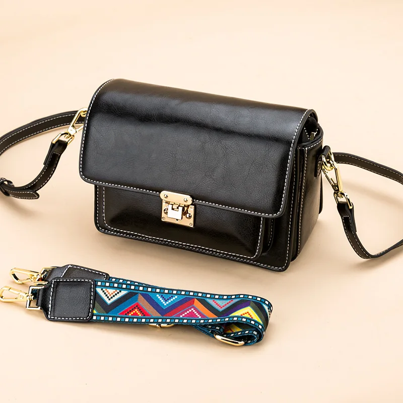 

Модная женская сумка, новая кожаная сумка через плечо, маленькая квадратная сумка, модная сумка-мессенджер на широком ремешке через плечо, у...