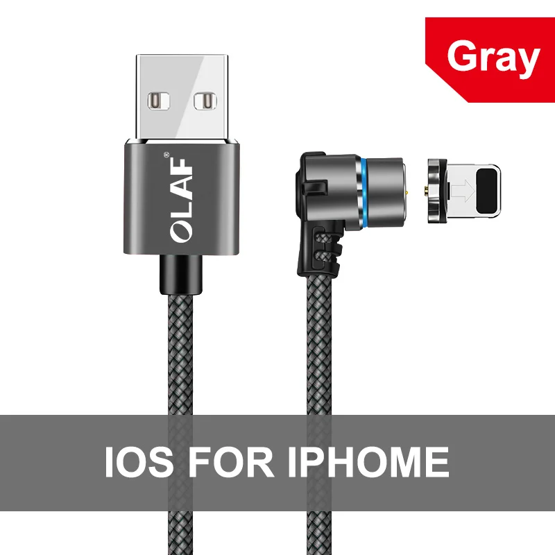 IOS Gray Olaf 1 м Магнитный Micro USB кабель для iPhone samsung Android мобильный телефон Быстрая зарядка usb type C кабель магнитное зарядное устройство провод шнур - Цвет: IOS Gray