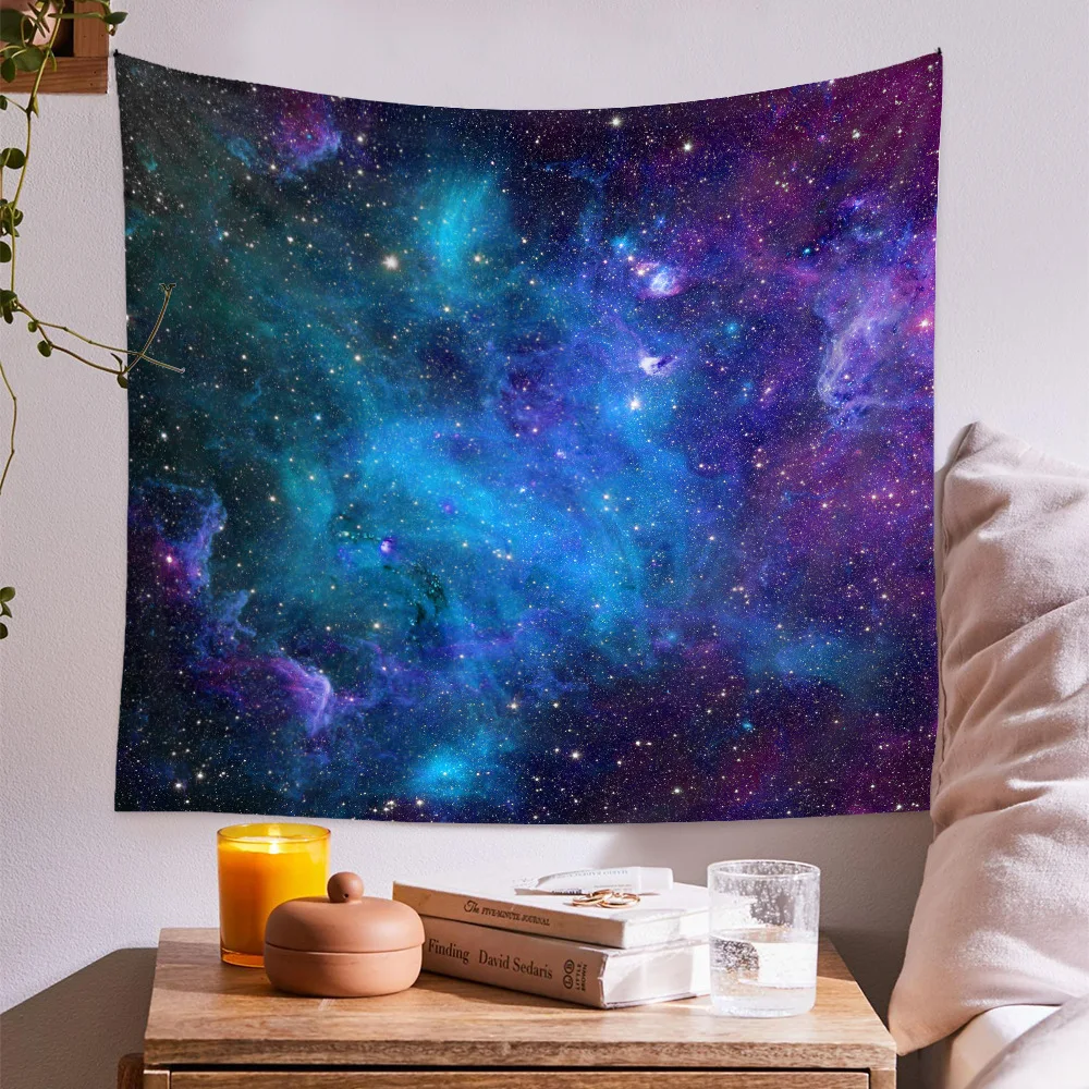 Настенный гобелен с галактикой комнатный декор Звездный лес хиппи