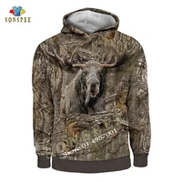 new men hoodie beutiful moose hunting camo 3d print hooded sweatshirts unisex fashion casual streetwear long sleeve hoody shirts