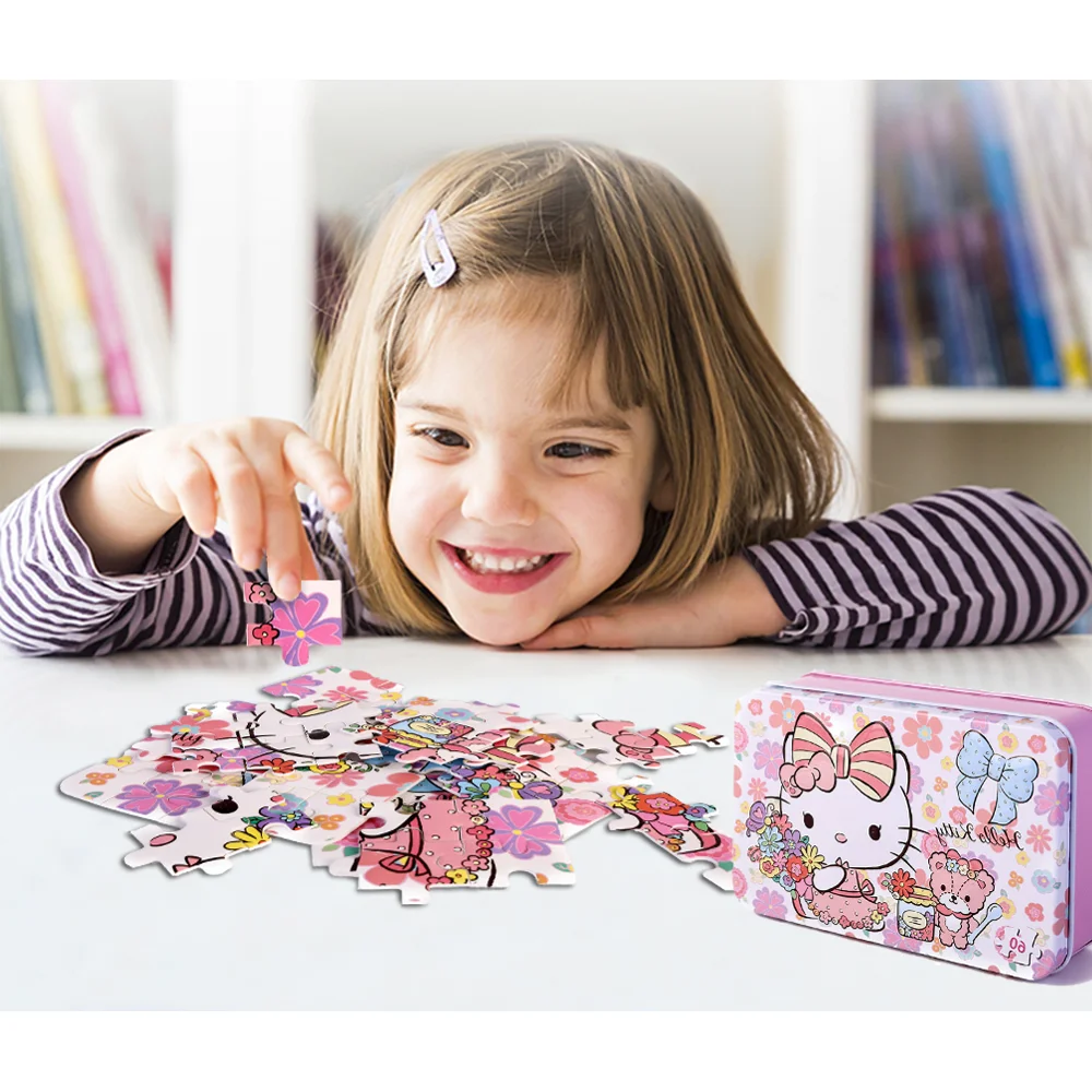 Пазлы Hello Kitty 60 шт. блестящая головоломка для детей Обучающие Развивающие пазлы