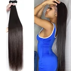 Прямые индийские пряди для волос естественного цвета 100% человеческие волосы для наращивания 1 шт.3 шт. Бесплатная доставка