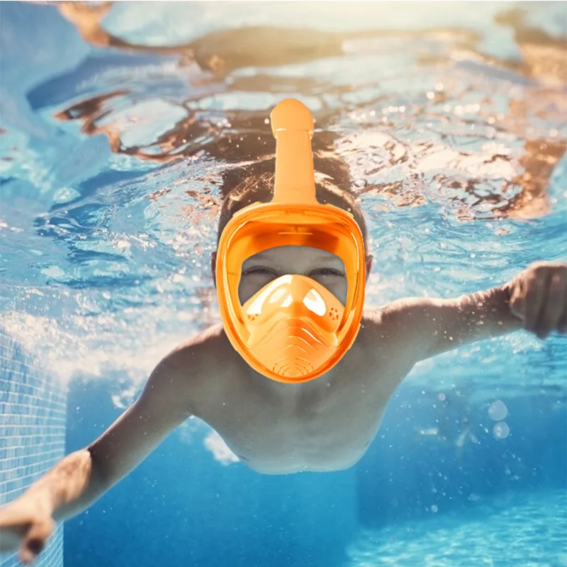 

New Children Snorkeling Swimming Mask Scuba Diving Full Face Equipment Anti FogFull Dry Underwater Mask Variety Of Colors