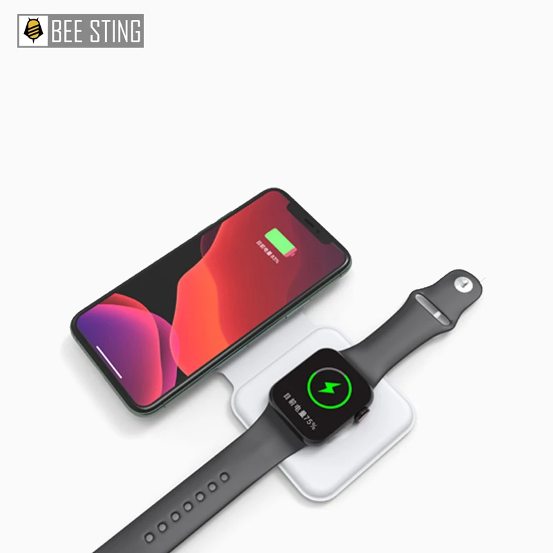 

2 in 1 foldable wireless charger 15W suitable for Apple Qi wireless charging phone stand iPhone12 12 Pro iWatch airpods portable