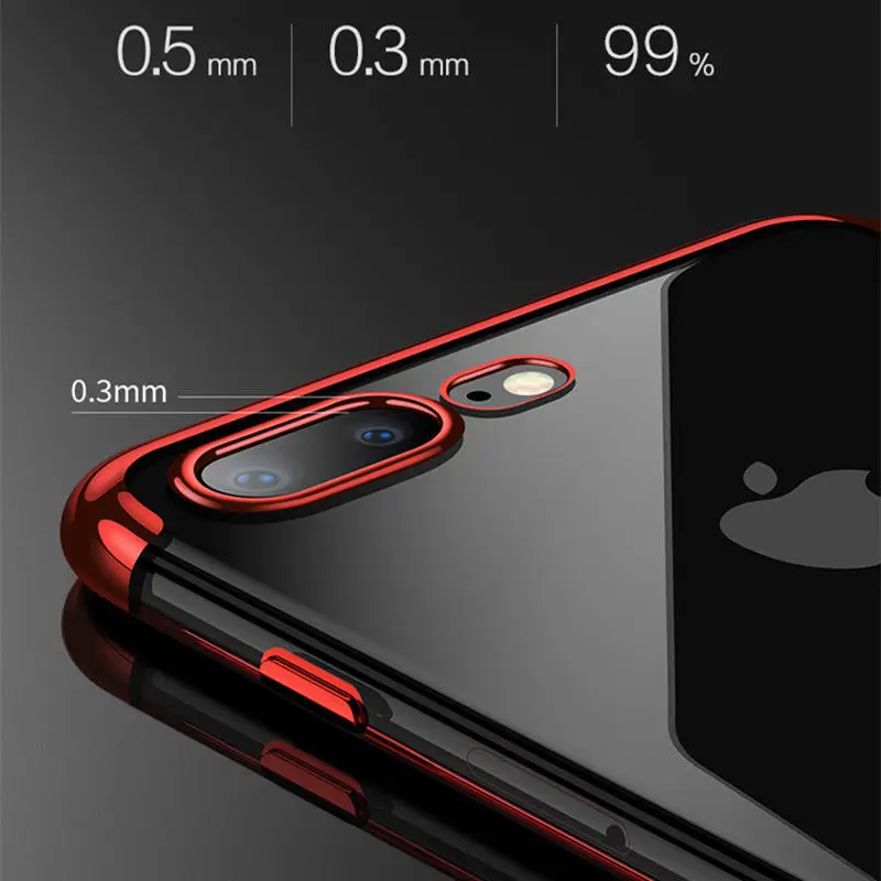 Чехол с гальваническим покрытием для iPhone SE 2020 11 Pro Max 7 8 6 6S Plus Роскошный прозрачный