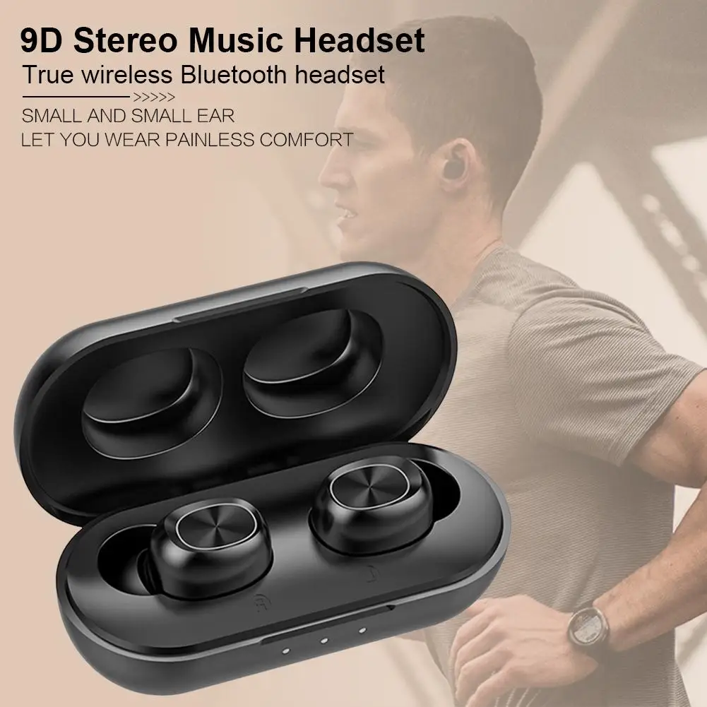 TWS наушники 5D Беспроводные с поддержкой Bluetooth 5 0 и сенсорным управлением 300 мА